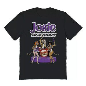 Josie & the Pussycats T-Shirt Men's 2XL Black Purple Short Sleeve NWOT Gildan
